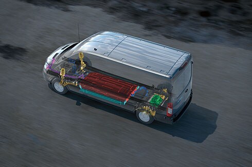 Gran Volumen de Carga de Ford E-Transit 2026 gracias a batería en cama de chasis